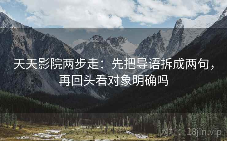 天天影院两步走：先把导语拆成两句，再回头看对象明确吗