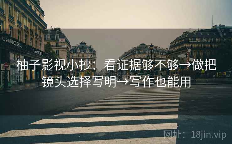 柚子影视小抄：看证据够不够→做把镜头选择写明→写作也能用