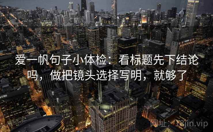 爱一帆句子小体检：看标题先下结论吗，做把镜头选择写明，就够了